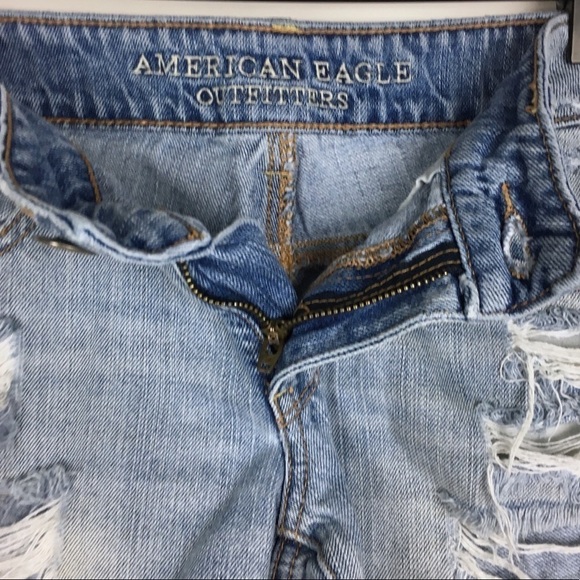 AMERICAN EAGLE Jean Shorts Cut Offs Distressed Denim 100% Cotton Festival Size 4 - Picture 2 of 12